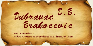 Dubravac Brakočević vizit kartica